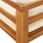 Tumbona con cojines crema madera maciza de acacia de vidaXL, Sofás modulares de exterior - Ref: Foro24-316312, Precio: 169,21...