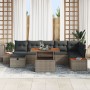 Juego de Sofá de Jardín de 8 Piezas con Cojines Gris de Ratán de , Sofás de exterior - Ref: Foro24-3360084, Precio: 564,63 €,...