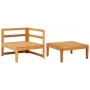 Set muebles de jardín 2 pzas cojines gris oscuro madera acacia de vidaXL, Sofás modulares de exterior - Ref: Foro24-316321, P...