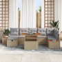 Conjunto de Sofás de Jardín de 8 Piezas con Cojines Beige de Poliratán de , Sofás de exterior - Ref: Foro24-3360085, Precio: ...