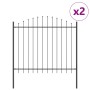 valla de jardín  con parte de arriba en forma de arco gris de 3,4x1,25 m de acero | Foro24.es | Tu tienda online para hogar, jardín y más Foro24.es