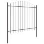 valla de jardín  con parte superior en arco gris 6,8x1,25 m de acero | Foro24.es | Tu tienda online para hogar, jardín y más Foro24.es