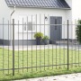 Valla de jardín  con parte superior en arco gris 8,5x1,25 m de acero | Foro24.es | Tu tienda online para hogar, jardín y más Foro24.es
