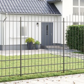 Comprar Valla de jardín con arco gris de 10,2x2 m