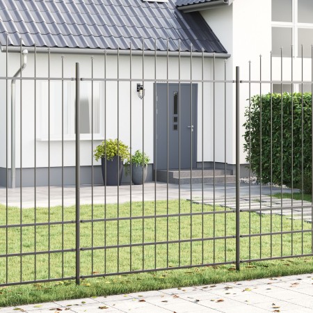 Valla de jardín  con arco gris de 10,2x2 m de acero | Foro24.es | Tu tienda online para hogar, jardín y más Foro24.es