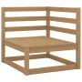 Sofá de esquina de jardín y cojines madera madera pino crema de vidaXL, Sofás modulares de exterior - Ref: Foro24-805718, Pre...