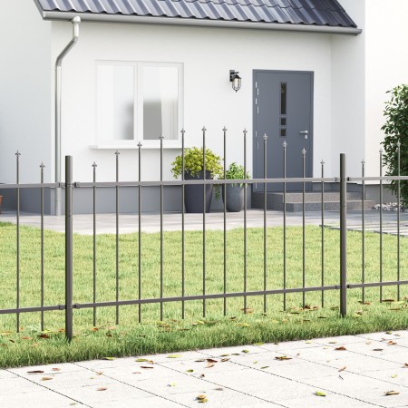 valla de jardín  con parte superior arqueada gris 13,6x1 m de acero | Foro24.es | Tu tienda online para hogar, jardín y más Foro24.es