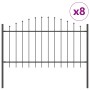 valla de jardín  con parte superior arqueada gris 13,6x1 m de acero | Foro24.es | Tu tienda online para hogar, jardín y más Foro24.es
