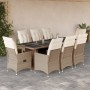 Set de mesa y sillas de jardín 5 pzas y cojines ratán PE beige en Conjuntos de jardín | Comprar online en Foru.es
