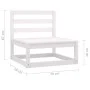 Sofá central de jardín madera maciza de pino blanco de vidaXL, Conjuntos de jardín - Ref: Foro24-805666, Precio: 89,19 €, Des...
