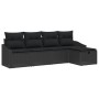 Conjunto de Sofá de Jardín de 5 Piezas con Cojines Negro Polirratán de , Sofás de exterior - Ref: Foro24-3360594, Precio: 356...