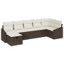 Conjunto de Sofá de Jardín de 7 Piezas con Cojines Marrón Poliratán de , Sofás de exterior - Ref: Foro24-3360629, Precio: 462...