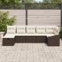 Conjunto de Sofá de Jardín de 7 Piezas con Cojines Marrón Poliratán de , Sofás de exterior - Ref: Foro24-3360629, Precio: 462...