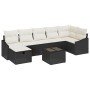 Conjunto de Sofás de Jardín de 8 Piezas con Cojines Ratán Poliratán Negro de , Sofás de exterior - Ref: Foro24-3360638, Preci...
