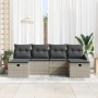 conjunto de sofá de jardín de 6 piezas con cojines de ratán sintético gris claro de , Sofás de exterior - Ref: Foro24-3360653...