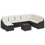 Juego de Sofá de Jardín de 9 Piezas con Cojines Negro Ratán Poli de , Sofás de exterior - Ref: Foro24-3360668, Precio: 545,07...