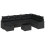 Juego de sofá de jardín de 9 piezas con cojines negro ratán sintético de , Sofás de exterior - Ref: Foro24-3360674, Precio: 5...