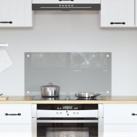 Luz de Salpicadero de Cocina Gris Claro 80x40x0,6 cm Vidrio Templado de , Herramientas y utensilios de cocina - Ref: Foro24-4...