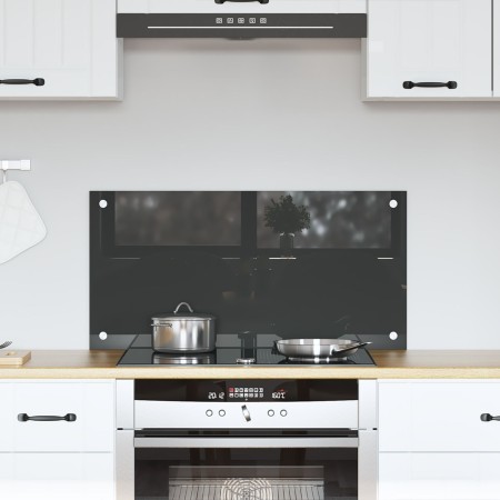 Protección de cocina Gris oscuro 80x40x0,6 cm de vidrio templado de , Herramientas y utensilios de cocina - Ref: Foro24-42001...