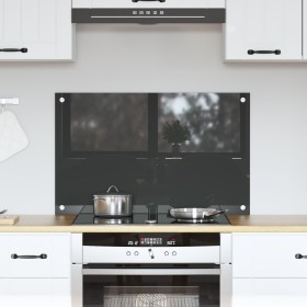 vidaxl Salpicadero de Cocina Gris Oscuro 80x50x0.6 cm de Vidrio Templado de , Herramientas y utensilios de cocina - Ref: Foro...