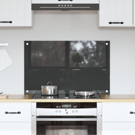 vidaxl Salpicadero de Cocina Gris Oscuro 80x50x0.6 cm de Vidrio Templado de , Herramientas y utensilios de cocina - Ref: Foro...