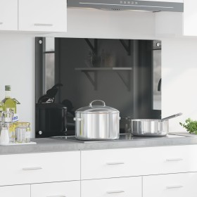 Salpicadero de Cocina Gris Oscuro 90x60x0,6 cm de Vidrio Templado de , Herramientas y utensilios de cocina - Ref: Foro24-4200...