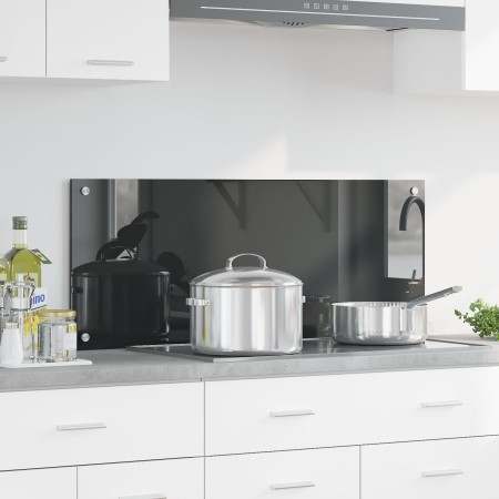 Fondo de cocina gris oscuro 100x40x0,6 cm vidrio templado de , Herramientas y utensilios de cocina - Ref: Foro24-42001247, Pr...