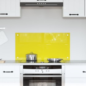 Salpicadero de Cocina Amarillo 80x40x0,6 cm de Vidrio Templado de , Herramientas y utensilios de cocina - Ref: Foro24-4200125...