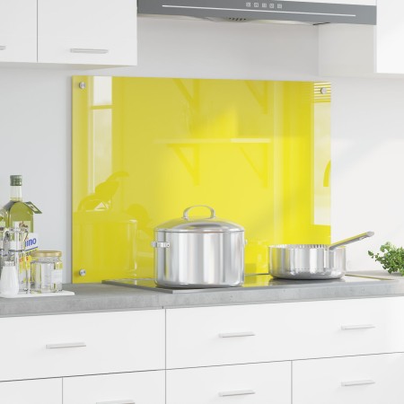 Salpicadero de cocina Amarillo 90x60x0,6 cm Vidrio Templado de , Herramientas y utensilios de cocina - Ref: Foro24-42001258, ...