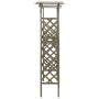 Pérgola con puerta madera maciza de abeto gris 116x40x204 cm de vidaXL, Pérgolas, arcos y enrejados de jardín - Ref: Foro24-3...