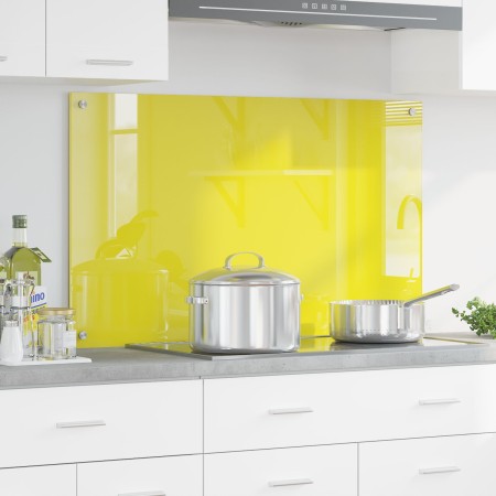Salpicadero de Cocina Amarillo 100x60x0,6 cm Vidrio Templado de , Herramientas y utensilios de cocina - Ref: Foro24-42001261,...