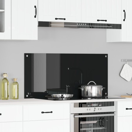 Respaldo de Cocina Negro 110x50x0,6 cm Vidrio Templado de , Herramientas y utensilios de cocina - Ref: Foro24-42001299, Preci...