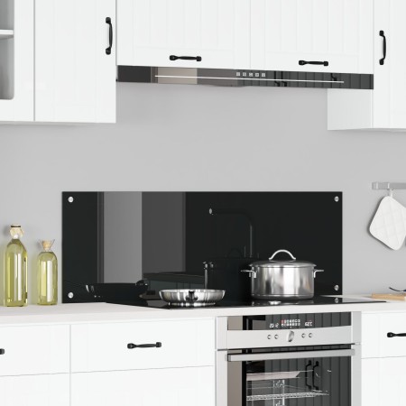 Salpicadero de Cocina Negro 120x40x0,6 cm Vidrio Templado de , Herramientas y utensilios de cocina - Ref: Foro24-42001301, Pr...