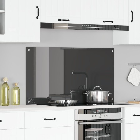VidaXL Salpicadero de Cocina Gris Oscuro 110x60x0,6 cm Vidrio Templado de , Herramientas y utensilios de cocina - Ref: Foro24...