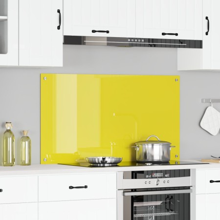 Salpicadero de cocina amarillo 110x60x0,6 cm de vidrio templado de , Herramientas y utensilios de cocina - Ref: Foro24-420013...