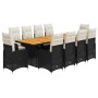 Set de mesa y sillas de jardín y cojines 11 pzas ratán PE negro en Conjuntos de jardín | Comprar online en Foru.es