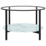 Mesa de centro vidrio templado negro y mármol blanco 70 cm de vidaXL, Mesas auxiliares - Ref: Foro24-331620, Precio: 100,64 €...