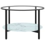 Mesa de centro vidrio templado negro y mármol blanco 70 cm de vidaXL, Mesas auxiliares - Ref: Foro24-331620, Precio: 102,57 €...