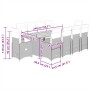 Set de mesa y sillas de jardín 9 pzas y cojines ratán PE negro en Conjuntos de jardín | Comprar online en Foru.es