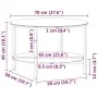 Mesa de centro vidrio templado negro y mármol blanco 70 cm de vidaXL, Mesas auxiliares - Ref: Foro24-331620, Precio: 100,64 €...