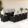Set de mesa y sillas de jardín y cojines 11 pzas ratán PE negro en Conjuntos de jardín | Comprar online en Foru.es