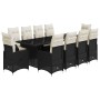 Set de mesa y sillas de jardín y cojines 11 pzas ratán PE negro en Conjuntos de jardín | Comprar online en Foru.es