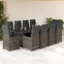 Set de mesa y sillas de jardín 11 pzas y cojines ratán PE gris en Conjuntos de jardín | Comprar online en Foru.es