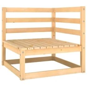 2-teiliges Gartenmöbel-Set mit Kissen aus massivem Kiefernholz von vidaXL, Modulare Sofas für den Außenbereich - Ref: Foro24-...