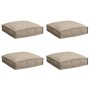 Cojín de Exterior Set de 4 Taupe Tela de Poliéster 40 x 40 x 8 cm de , Cojines para sillas y sofás - Ref: Foro24-42001593, Pr...
