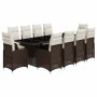 Set de mesa y sillas de jardín 11 pzs y cojines ratán PE marrón en Conjuntos de jardín | Comprar online en Foru.es