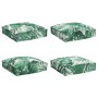 Cojines de Palets para Asiento 4 pcs Patrón de Hoja 40x40x8 cm Tela Oxford de , Cojines para sillas y sofás - Ref: Foro24-420...