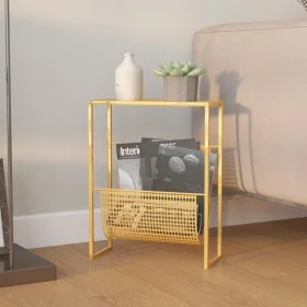 Golden steel magazine rack 35x15x45 cm by vidaXL, Magazine racks - Ref: Foro24-331669, Price: 49,15 €, Discount: %