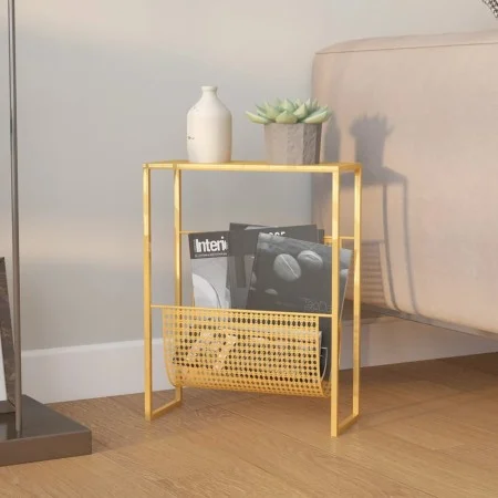 Golden steel magazine rack 35x15x45 cm by vidaXL, Magazine racks - Ref: Foro24-331669, Price: 49,15 €, Discount: %