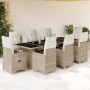 Set de mesa y sillas de jardín 5 pzas y cojines ratán PE beige en Conjuntos de jardín | Comprar online en Foru.es